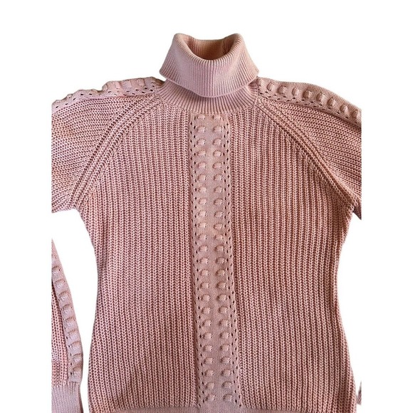 Only Hearts Revolve Bubble Gum Pink Turtleneck Knit Bodysuit in Tender Size L - Picture 6 of 15